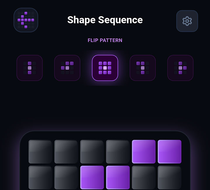 Shape Sequence showing two different randomly appearing shapes