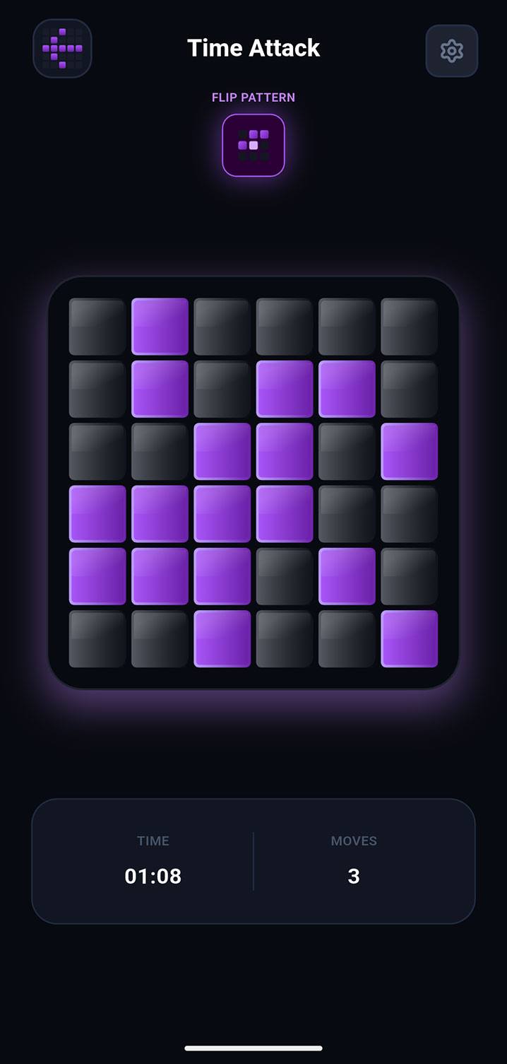Time Attack tile puzzle gameplay with a countdown timer